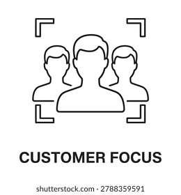 Customer focus icon signifying people centric business strategy with customer