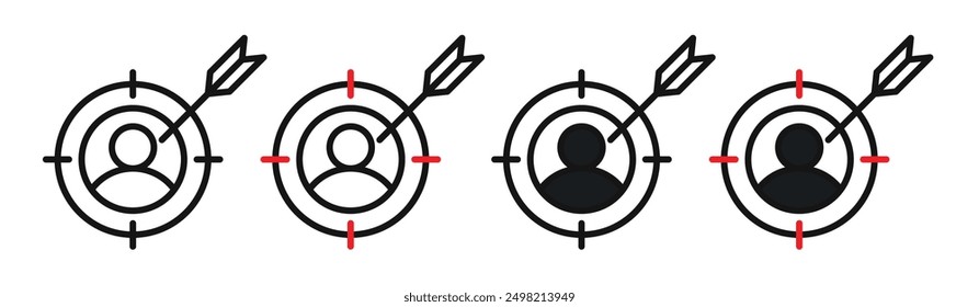 Customer Focus iconicon vector collection in outlined and solid style