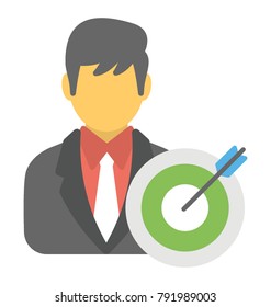 Customer focus or marketing segmentation concept vector icon in flat design
