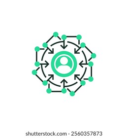 Customer Focus Outline Icon. linear style sign for mobile concept and web design. Outline vector icon. Symbol, logo illustration