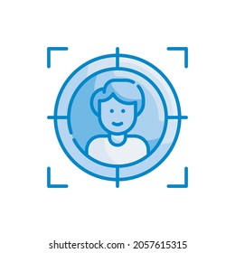 Customer Focus Vector Blue Colour Icon Style Illustration. EPS 10 File