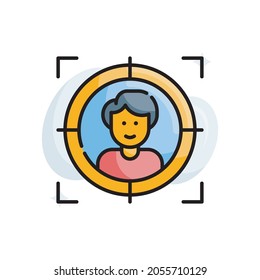 Customer Focus Vector Filled Outline Icon Style Illustration. EPS 10 File