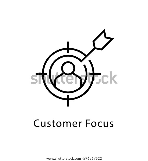 Customer Focus Vector Line\
Icon