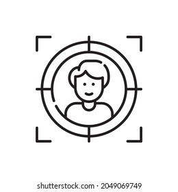 Customer Focus Vector Outline Icon Style Illustration. EPS 10 File