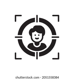 Customer Focus vector solid icon style illustration. EPS 10 file