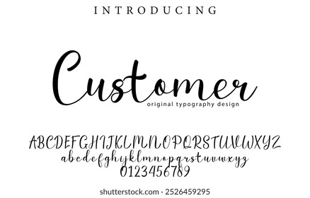 Customer Font Stylish brush painted an uppercase vector letters, alphabet, typeface