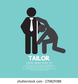 Customer Getting Measure By Tailor Symbol Vector Illustration