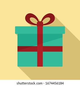 Customer gift box icon. Flat illustration of customer gift box vector icon for web design