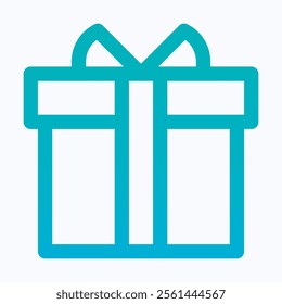 Customer Gift Icon, Client Gift Box Vector Symbol, Isolated Lineal Gradient Icon.