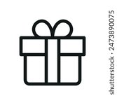 Customer gift isolated icon, client gift box vector symbol with editable stroke