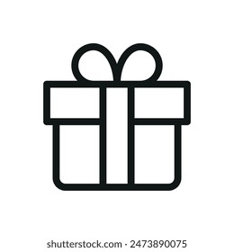 Customer gift isolated icon, client gift box vector symbol with editable stroke