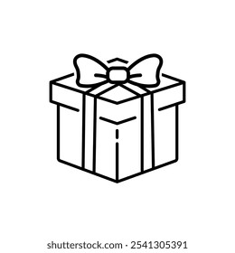 Kundengeschenk einzeln Symbol, Kundengeschenkbox, Vektorsymbol mit bearbeitbarem Strich