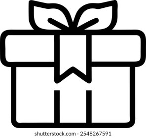 Icono aislado del regalo del Cliente, símbolo del Vector de la caja de regalo del cliente con el golpe editable.