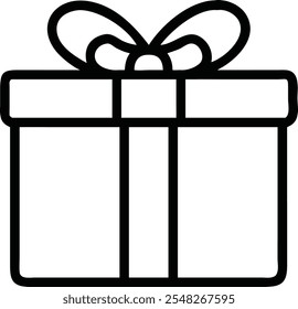 Customer gift isolated icon, client gift box vector symbol with editable stroke.