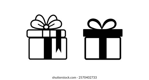 Customer gift isolated icon, client gift box vector symbol with editable stroke.