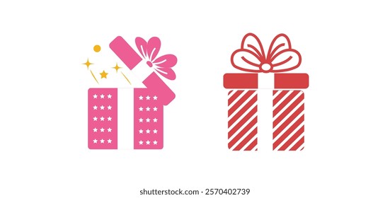 Customer gift isolated icon, client gift box vector symbol with editable stroke.