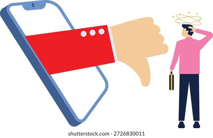 customer give a feedback thumb down for user experience product


