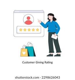 Customer Giving Rating  Flat Style Design Vector illustration. Stock illustration