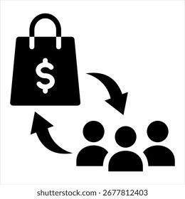 Ilustración vectorial de icono de glifo Cliente