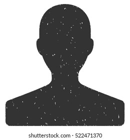 Customer grainy textured icon for overlay watermark stamps. Flat symbol with dust texture. Dotted vector gray ink rubber seal stamp with grunge design on a white background.