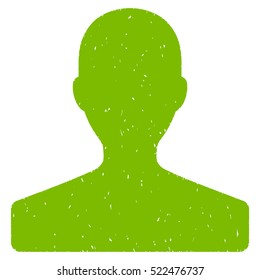 Customer grainy textured icon for overlay watermark stamps. Flat symbol with dust texture. Dotted vector eco green ink rubber seal stamp with grunge design on a white background.