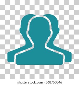 Customer Group icon. Vector illustration style is flat iconic symbol, soft blue color, transparent background. Designed for web and software interfaces.