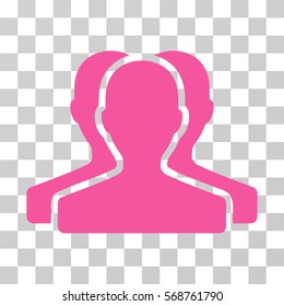 Customer Group icon. Vector illustration style is flat iconic symbol, pink color, transparent background. Designed for web and software interfaces.