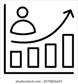 Customer Growth Icon Element For Design