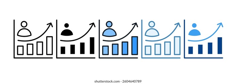 Customer Growth Icon Set Multiple Style Collection