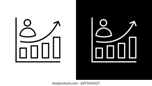 Design des weißen Symbolsatzes für Kundenwachstum