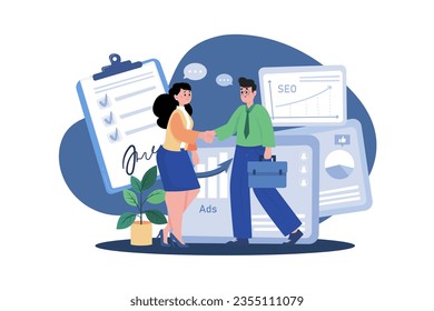 Customer Handshaking With A Marketing Agent