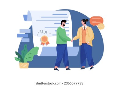 Customer Handshaking With A Marketing Agent