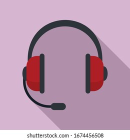 Customer headset icon. Flat illustration of customer headset vector icon for web design