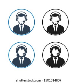 Customer Help Icon set. Flat style vector EPS.