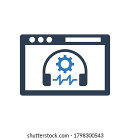 Customer help support icon headphone symbol vector