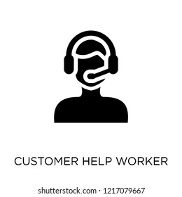 Customer Help worker icon. Customer Help worker symbol design from People collection. Simple element vector illustration on white background.