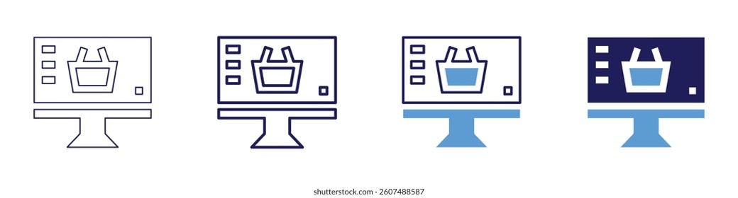 Customer surveys​ icon in 4 different styles. Thin Line, Line, Bold Line, Duotone. Duotone style. Editable stroke.