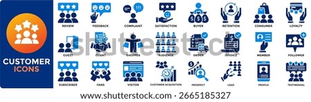 Customer icon collection set. Containing client, buyer, consumer, shopper, audience, visitor icon. Simple flat vector illustration.	