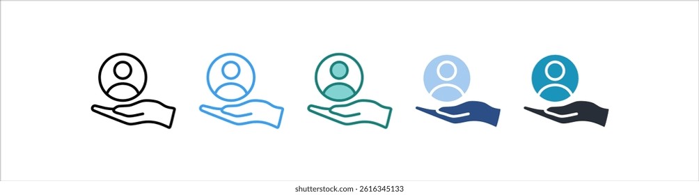 Customer Icon In Different Style Vector