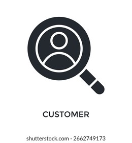 Customer Icon Glyph Style. Vector Illustration For Graphic Design