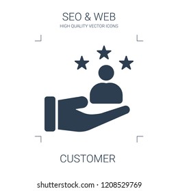 customer icon. high quality filled customer icon on white background. from seo web collection flat trendy vector customer symbol. use for web and mobile