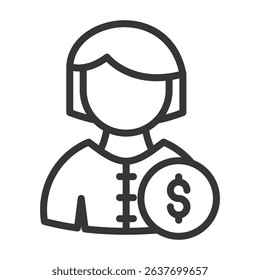 Customer Icon Lineal Style Vector Illustration
