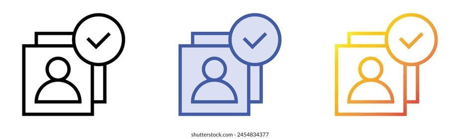 customer icon. Linear, Blue Fill and Gradient Style Design Isolated On White Background