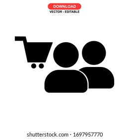 customer icon or logo isolated sign symbol vector illustration - high quality black style vector icons
