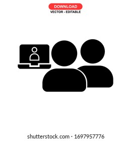 icono del cliente o logotipo símbolo de signo aislado ilustración vectorial - iconos vectoriales de estilo negro de alta calidad
