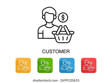Cliente Icon Ilustración vectorial multicolor