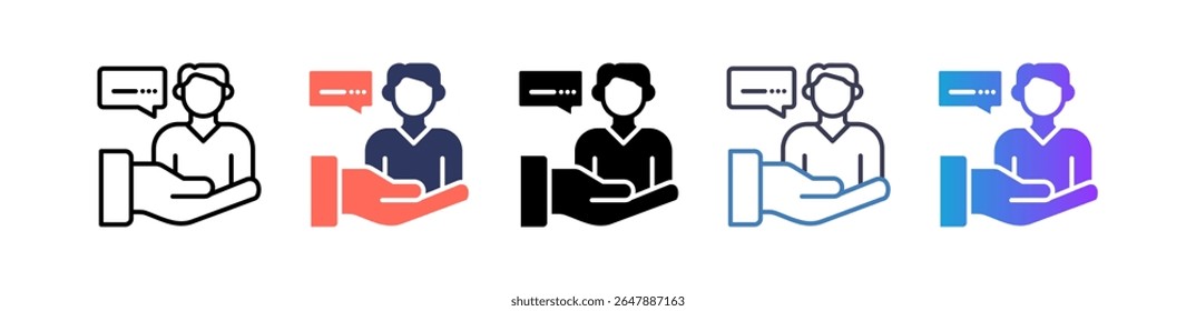 Customer Icon Multiple Vector Illustration