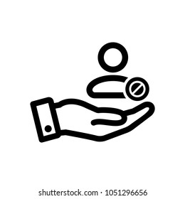 Customer icon with not allowed sign. Customer icon and block, forbidden, prohibit symbol. Vector icon