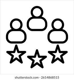 customer icon in outline style vector illustration