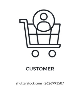 Customer Icon Outline Style. Vector Illustration For Graphic Design